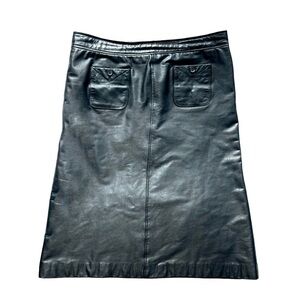 filippa k genuine leather skirt with front pockets black size large pencil